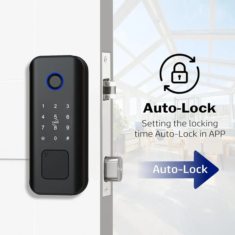 Smart Door Lock Keyless Entry with Fingerprint Touchscreen Keypad APP IC Card...